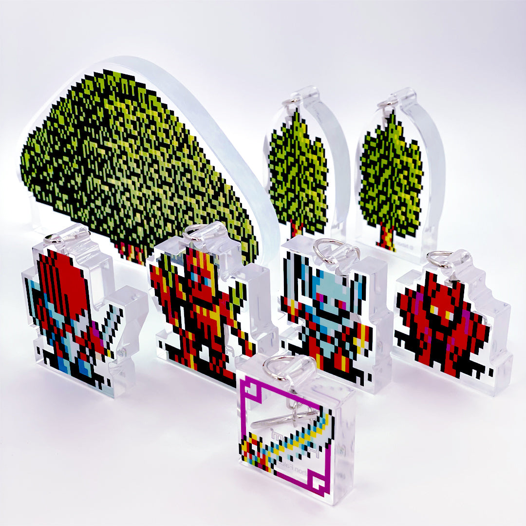 ◤12/26㊎まで◢ イース ドット絵 草原ジオラマセット アクスタ／キーホルダー